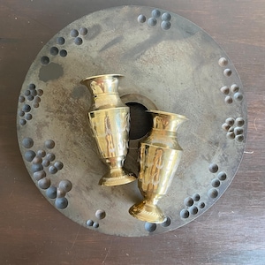 Vintage Etched Brass Vase, Brass Vase, Brass Floral Vase, Etched Flower Vase, Vase, Mini Engraved Vase, Global Decor, Brass Decor, Boho