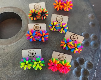 Retro Spiky Silicone Bead Earrings, 90s Fashion, Cyberpunk, Rave Jewelry, Gift For Her, Funky Girls Jewelry, Y2K Party Favors(2A-G)