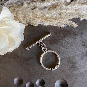 Large Sterling Silver Toggle Clasp, Sterling Clasp, Artisan Bracelet Toggle, Necklace Toggle, Sterling Toggle Clasp (SSC-015)