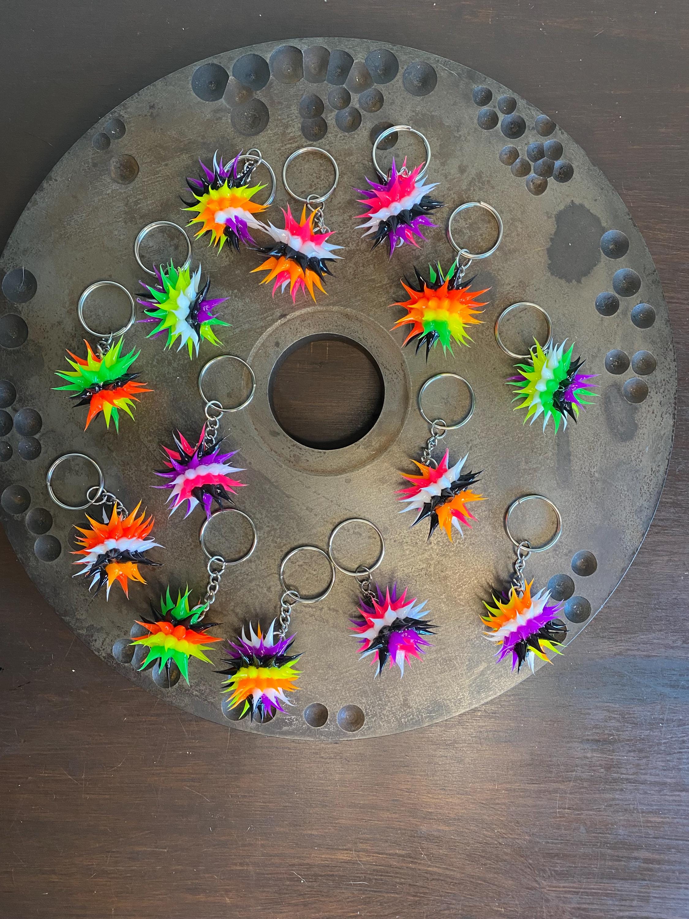 Spiky Silicone Bead Key Chain, Fun Backpack Tag, Fidget Zipper Pull ...
