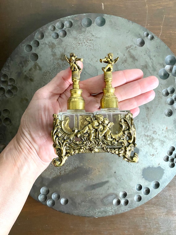 3pc-Vintage Art Nouveau Victorian Perfume Bottles… - image 10