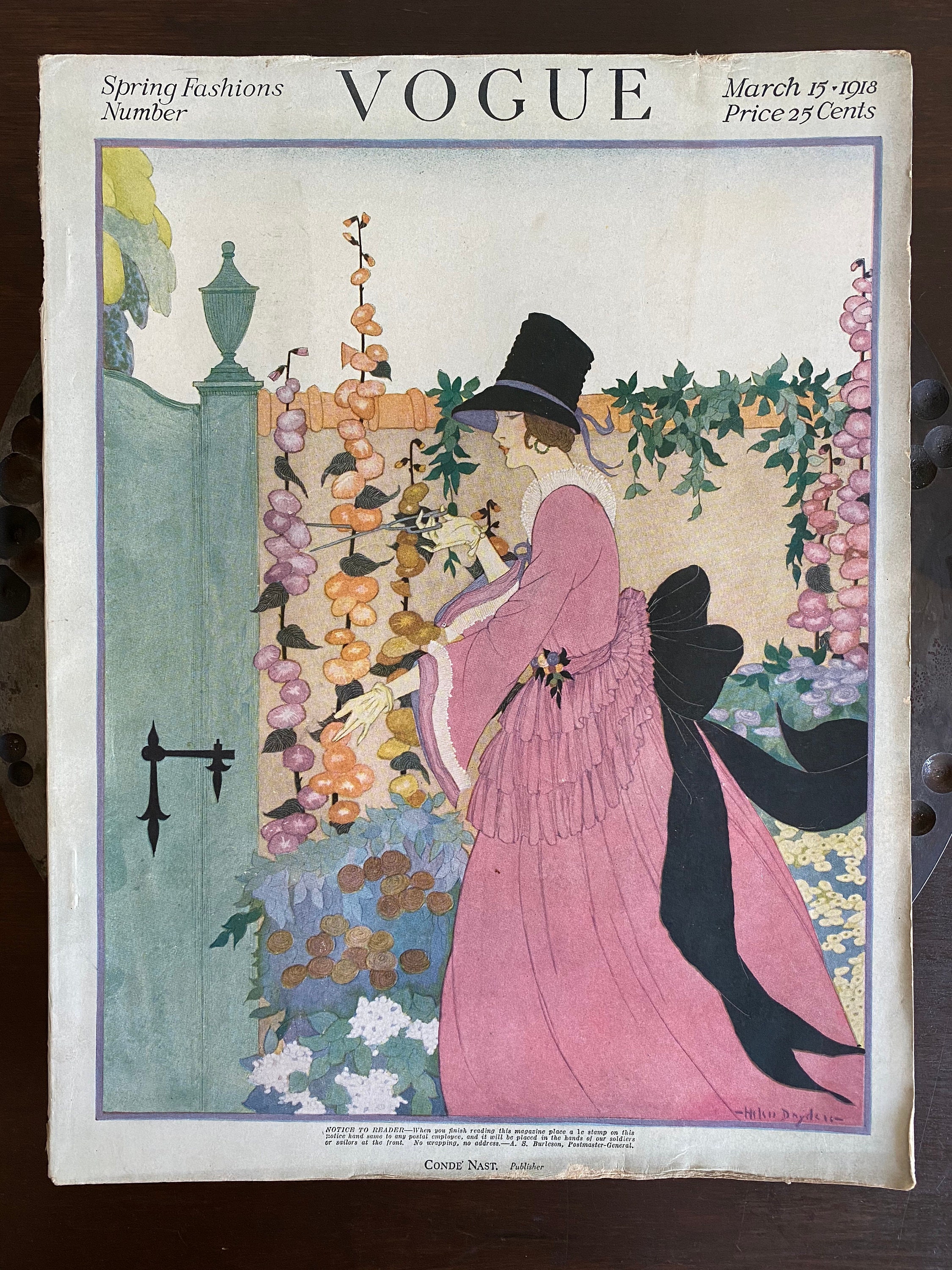 Original March 15, 1918 Vogue Magazine Spring Fashions Number