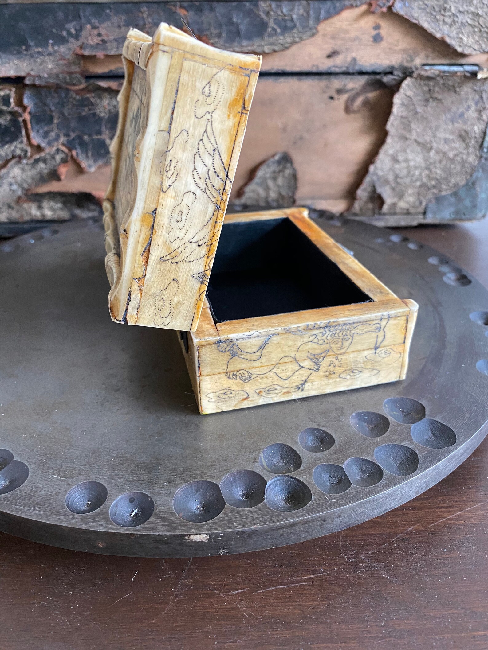 Vintage Moroccan Camel Bone Box Vintage Brass Jewelry Box Etsy