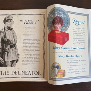Revista Vogue original del 15 de febrero de 1918, número especial de primavera sobre sombrerería, portada con Helen Dryden, edición completa de Vogue antigua, revista de moda de la Primera Guerra Mundial. imagen 11