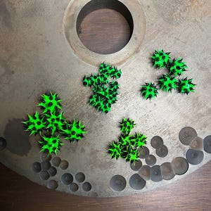 UPDATED 2/22/25 - 5pc.Spiky Silicone Beads, Green/Black Beads, Silicone Beads, Spiky Beads, Fun Beads, Jewelry Making, Jewelry Supply(17-GB)