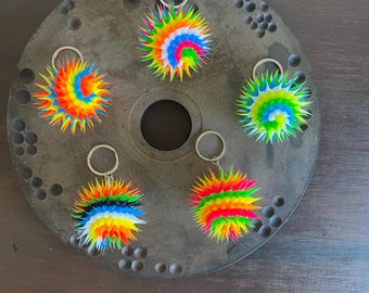 JUMBO Spiky Silicone Bead Key Chain, Fun Backpack Tag, Fidget Zipper Pull, BTS, Car Mirror Charm, Sensory Gift, Stocking Stuffer(JB6-JB10)