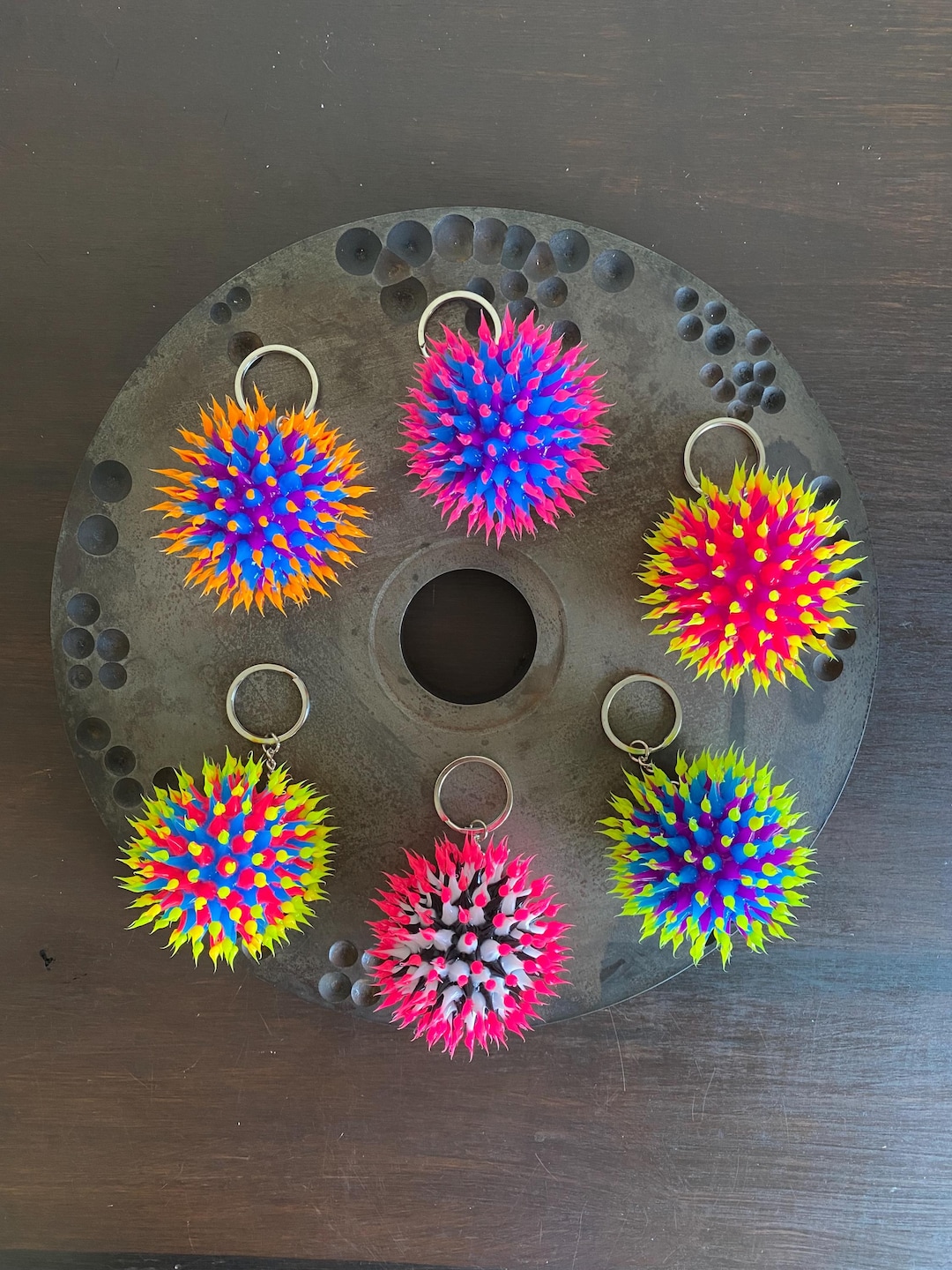 JUMBO Spiky Silicone Bead Key Chain, Retro Backpack Tag, Fidget Zipper ...