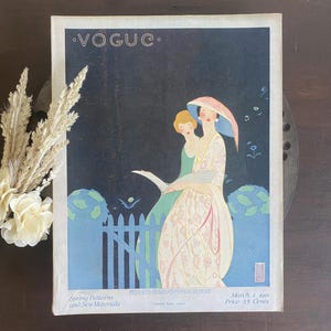 Original March 1, 1918 Vogue Magazine, Spring Patterns & New Materials Number, Alice de Warrenne Little Cover, Complete WWI Era Magazine