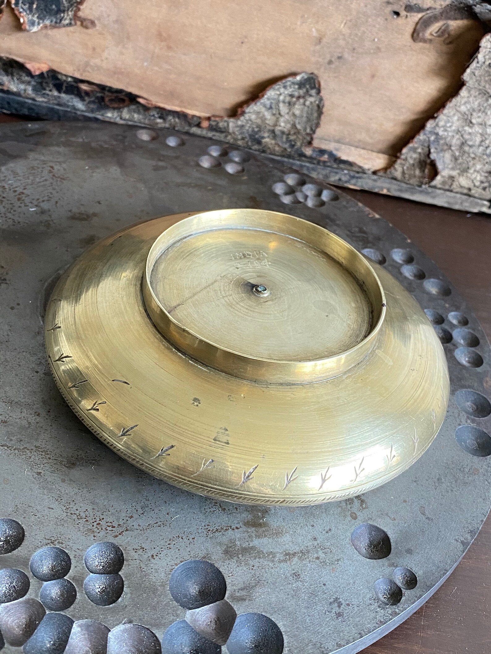 Vintage Brass Rose Bowl Made in India Pedestal Brass Rose Etsy