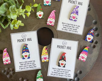 Back to School Gnome Pocket Hug, First Day of School Gift, Student Encouragement, Backpack Token, New School Gift, BTS, School Anxiety Gift