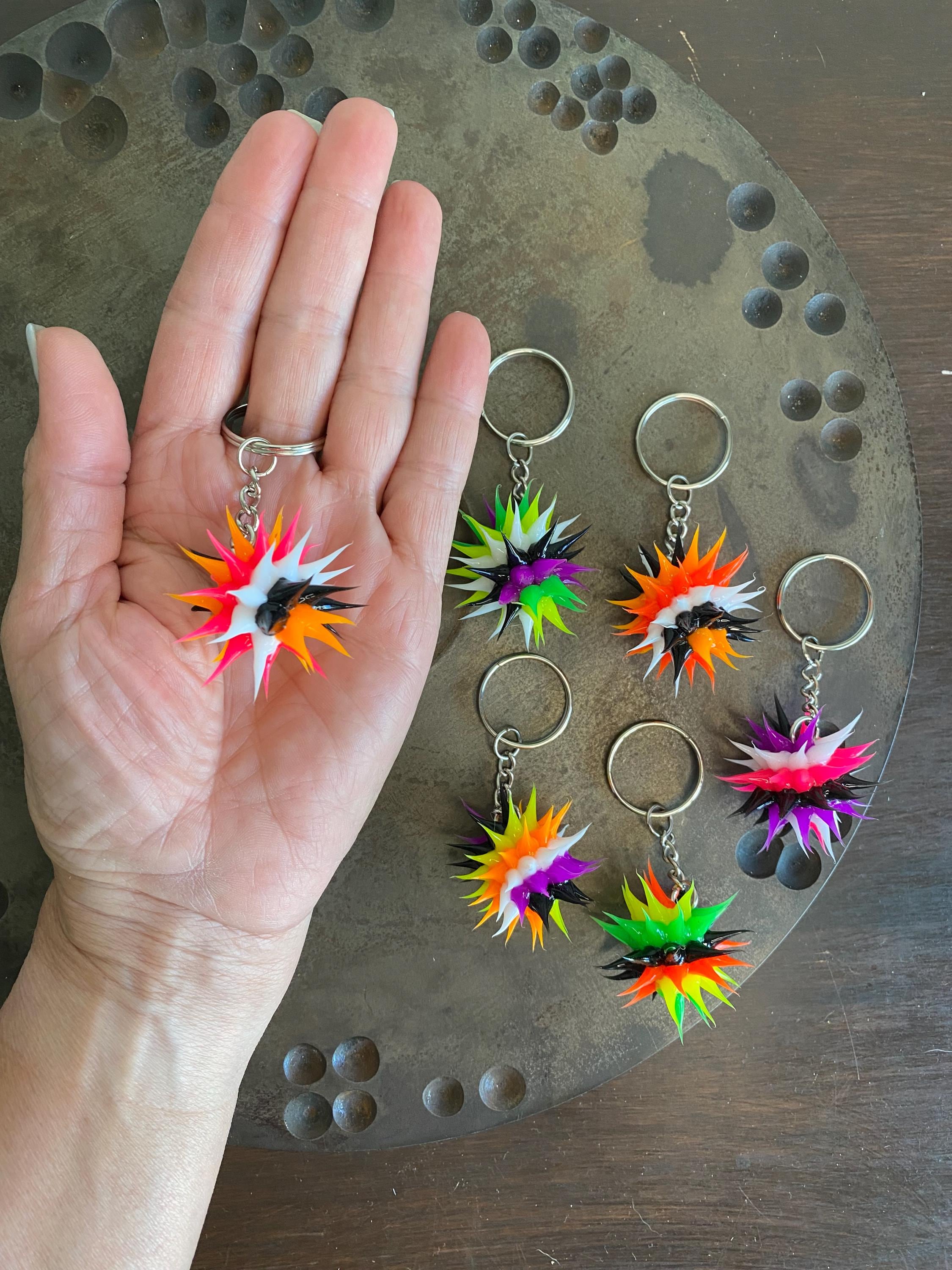 Spiky Silicone Bead Key Chain, Fun Backpack Tag, Fidget Zipper Pull ...