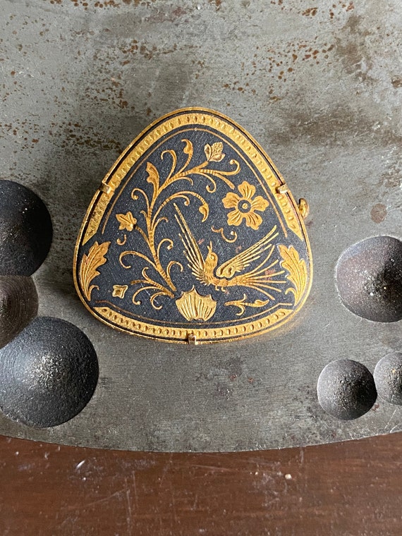 Vintage Damascene Pin/Brooch, Damascene, Damascen… - image 4
