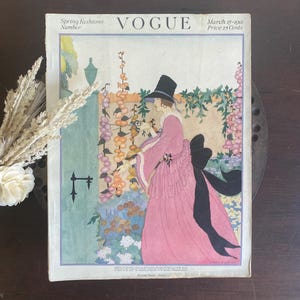 Original March 15, 1918 Vogue Magazine Spring Fashions Number, Helen Dryden Cover , WWI Era Fashion, Original Condé Nast Vogue
