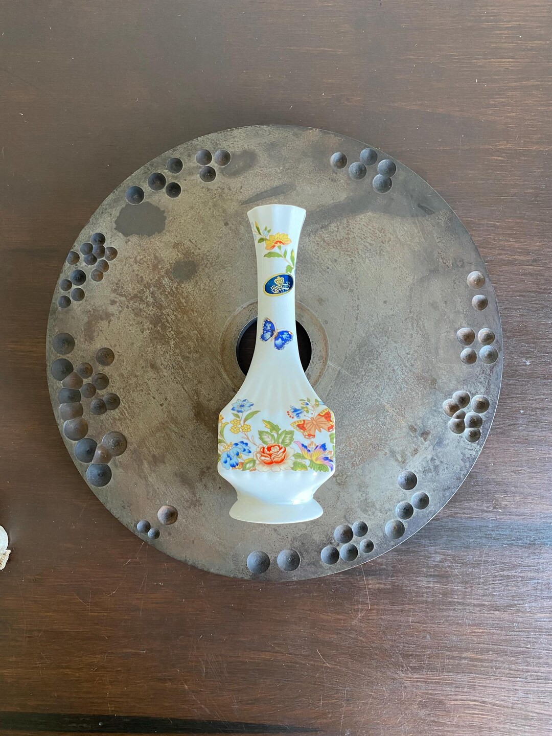 Vintage 1970s Aynsley Cottage Garden English Bone China Vase