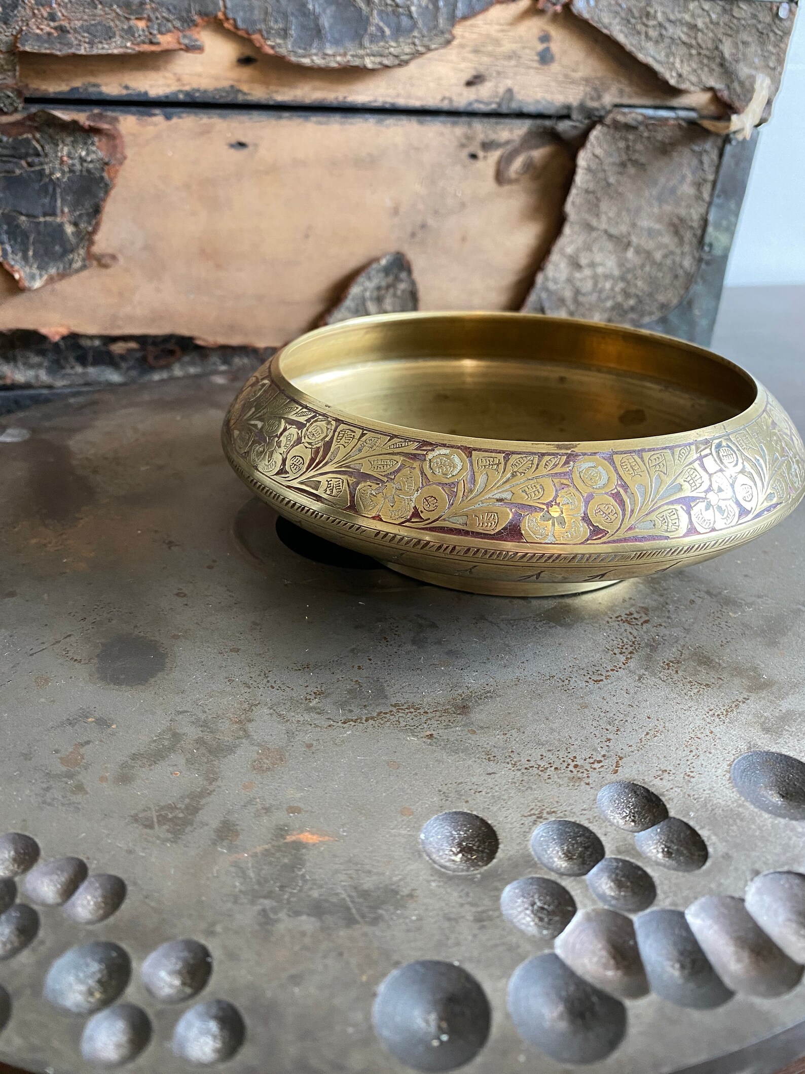 Vintage Brass Rose Bowl Made in India Pedestal Brass Rose Etsy