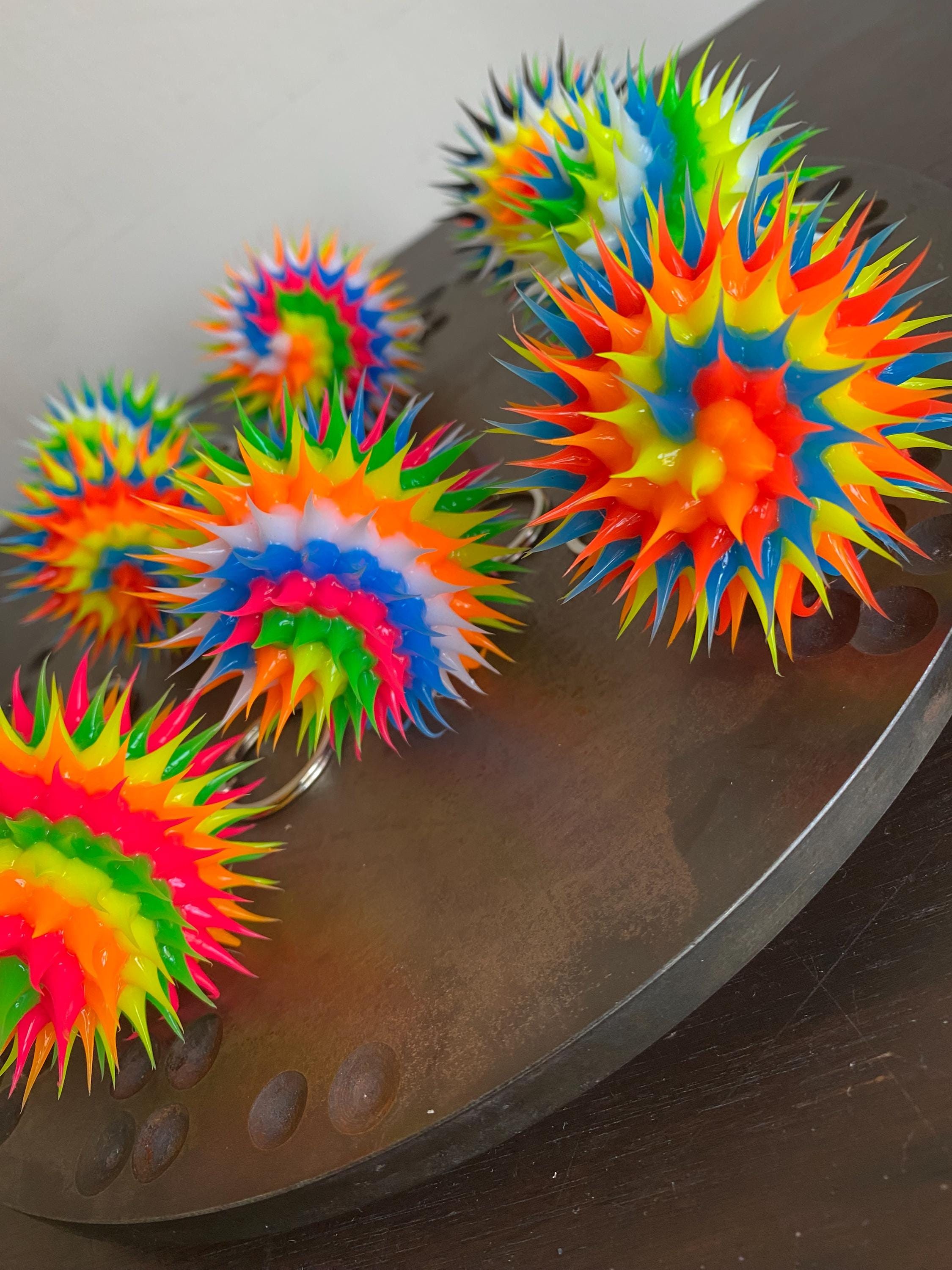 JUMBO Spiky Silicone Bead Key Chain, Fun Backpack Tag, Fidget Zipper ...