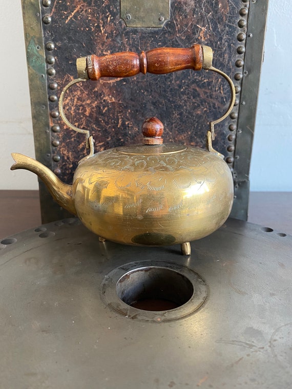 Vintage Brass Teapot, Brass Teapot, Made in India, Etched Brass Teapot,  Vintage Boho Decor, Vintage Teapot, Tea Kettle, Vintage Decor,teapot 