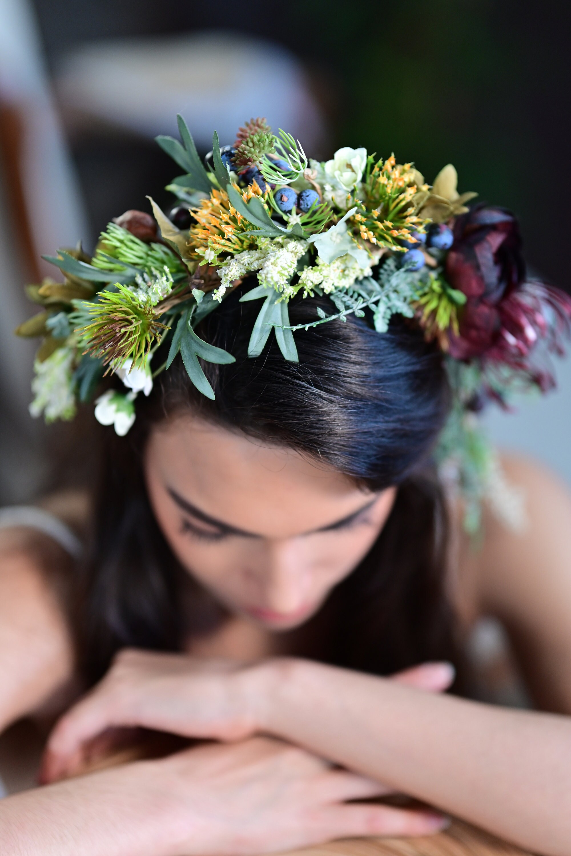 Rustic Head Wreath Greek Style Flower Crown Hair Accessory Etsy