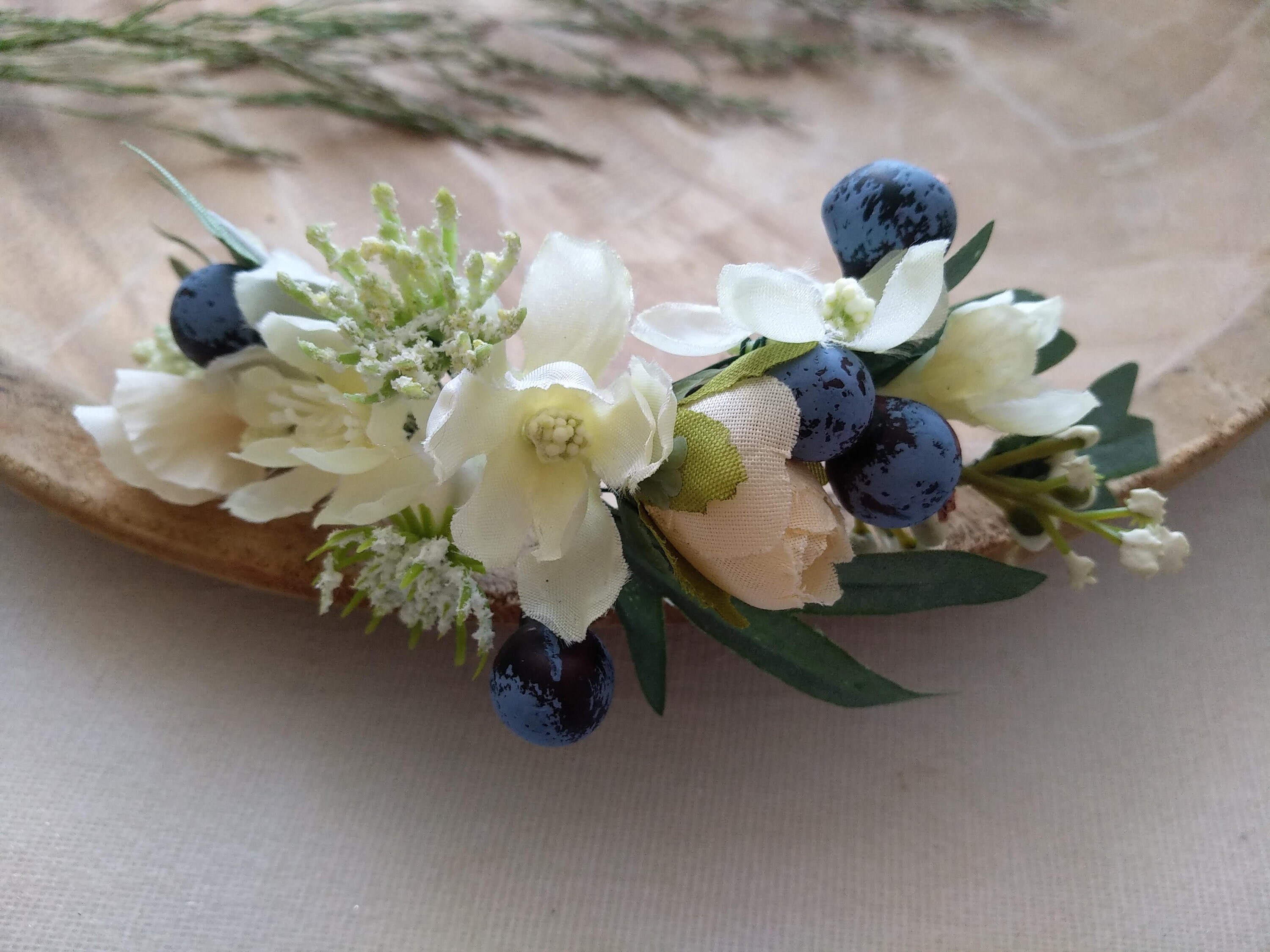 Wedding Hair Flowers Fake Flower Hair Comb Floral Hair Etsy