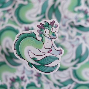cute mermaid dragon sticker vinyl chinese dragon gift for friend