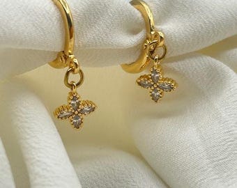 Boucles d'oreilles plaqué Or modèle Juliette by IbaliaCreation