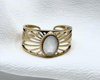 Bague Daphné en acier inoxydable et ajustable by IbaliaCréation
