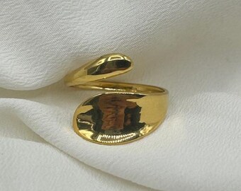 Bague Ajustable Flo by IbaliaCréation en acier inoxydable