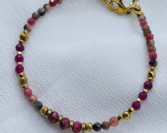 Bracelet Marise en pierres de rubis naturelles  by Ibalicréation