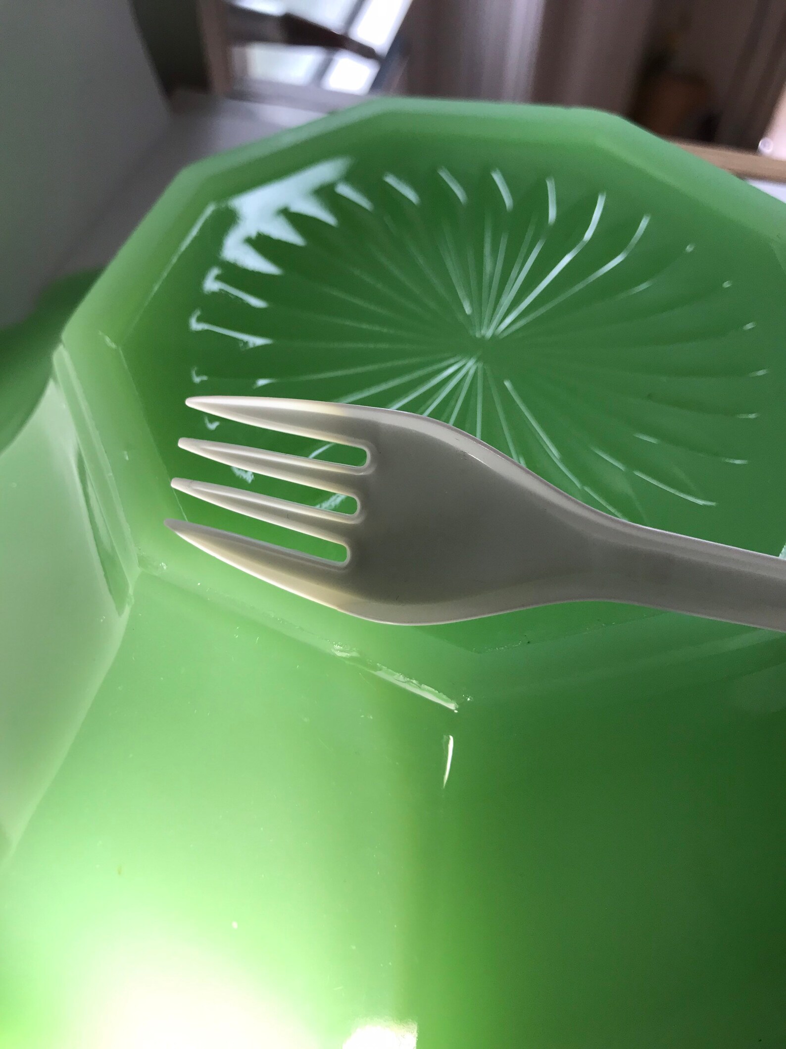 Extra large uranium jadeite glass fruit bowl Jobling glass Etsy