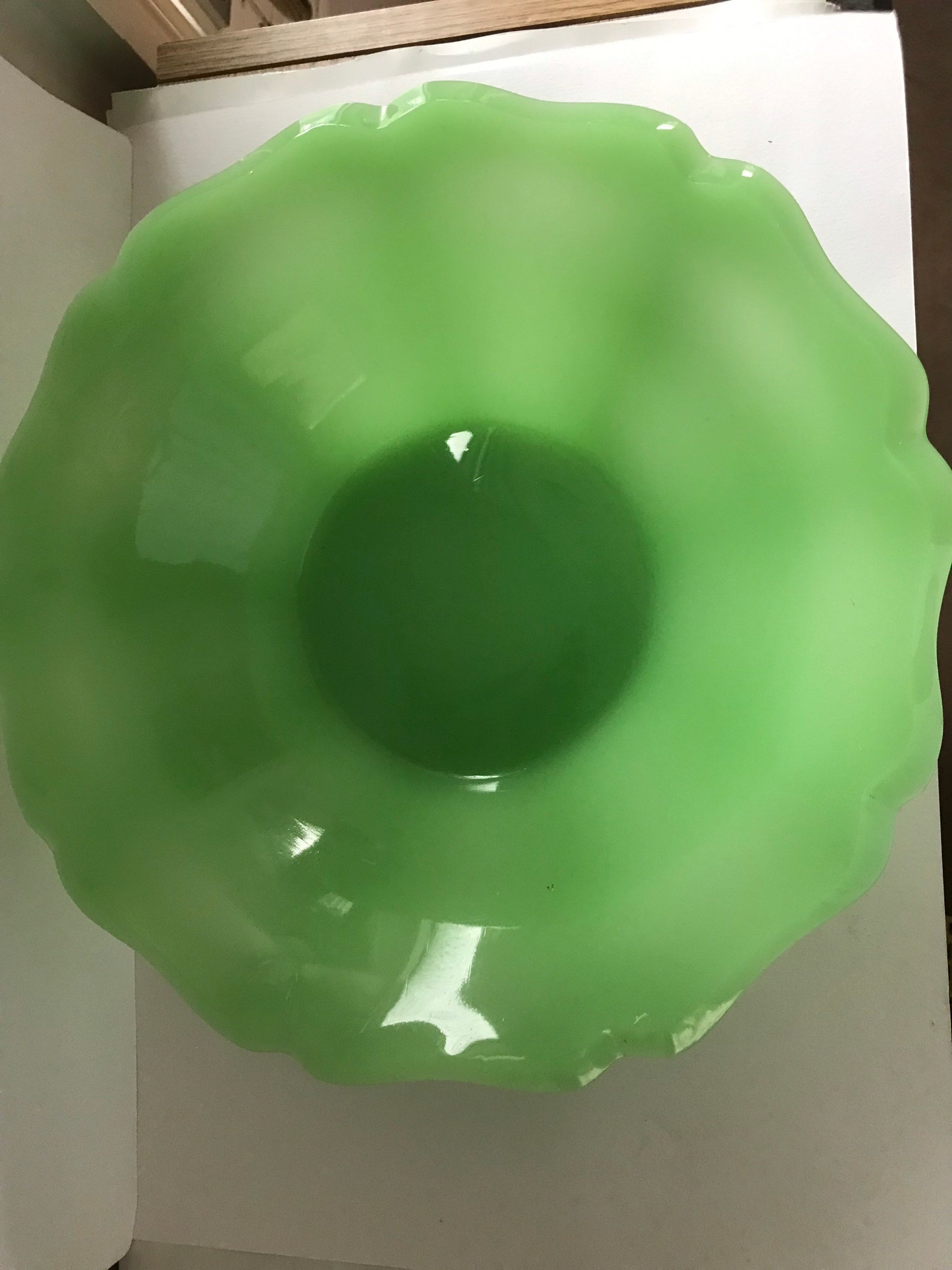 Extra large uranium jadeite glass fruit bowl Jobling glass Etsy