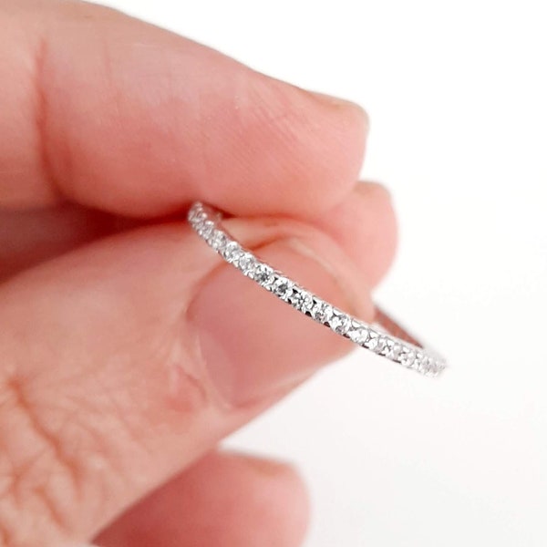 Thin Silver Band Ring Etsy