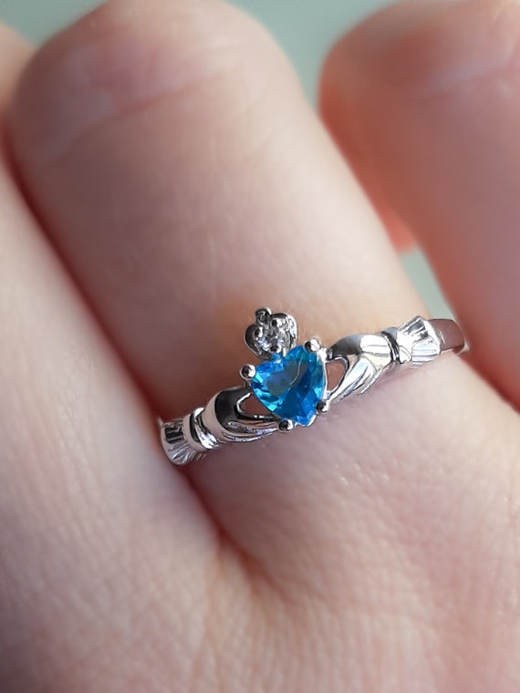 Sterling Silver Irish Claddagh Ring – Cubic Zirconia Heart, Symbol Of Love & Friendship - View #10