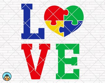 Autism Love Svg Etsy