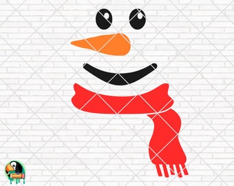 Snowman Scarf Svg Etsy