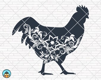 Download Floral Chicken Svg Etsy