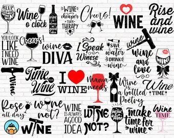 Download Free Wine Glass Svg Bundle Funny Wine Glass Labels Wine Svg Cut Etsy SVG Cut Files