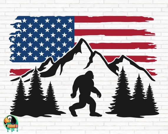 Bigfoot Sasquatch I Believe Tshirt With Usa Distressed Flag Bigfoot Sasquatch I Believe Tshirt With Usa Distressed Flag