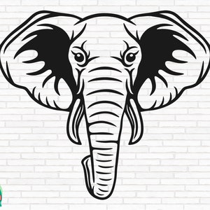 Elefante Cabeza SVG, Elefante Svg, Elefante Cara Svg, Elefante Png, Elefante Vector Svg, Elefante Clipart, Cortar Archivos, Cricut, Png, Svg
