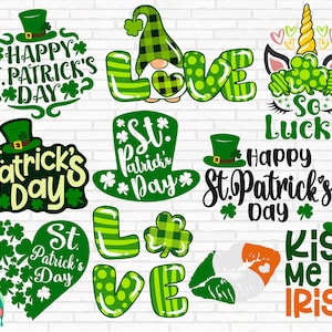 St Patrick&#39;s Day SVG Bundle, Lucky svg, Irish svg, St Patrick&#39;s Day Quotes, Shamrock svg, Clover svg, Cut File, Cricut, Silhouette, PNG