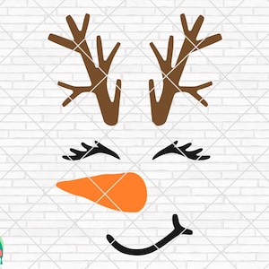 Snowman Face With Horns svg, Winter svg, Christmas Snowman svg, Snowman png, Christmas Quotes svg, Clipart, Cut File, Cricut, Silhouette