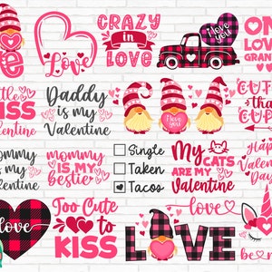 Valentine&#39;s Day SVG Bundle, Valentine Day Svg, Valentine Design for Shirts, Valentine Svg, Valentine Cut Files, Cricut, Silhouette, Png