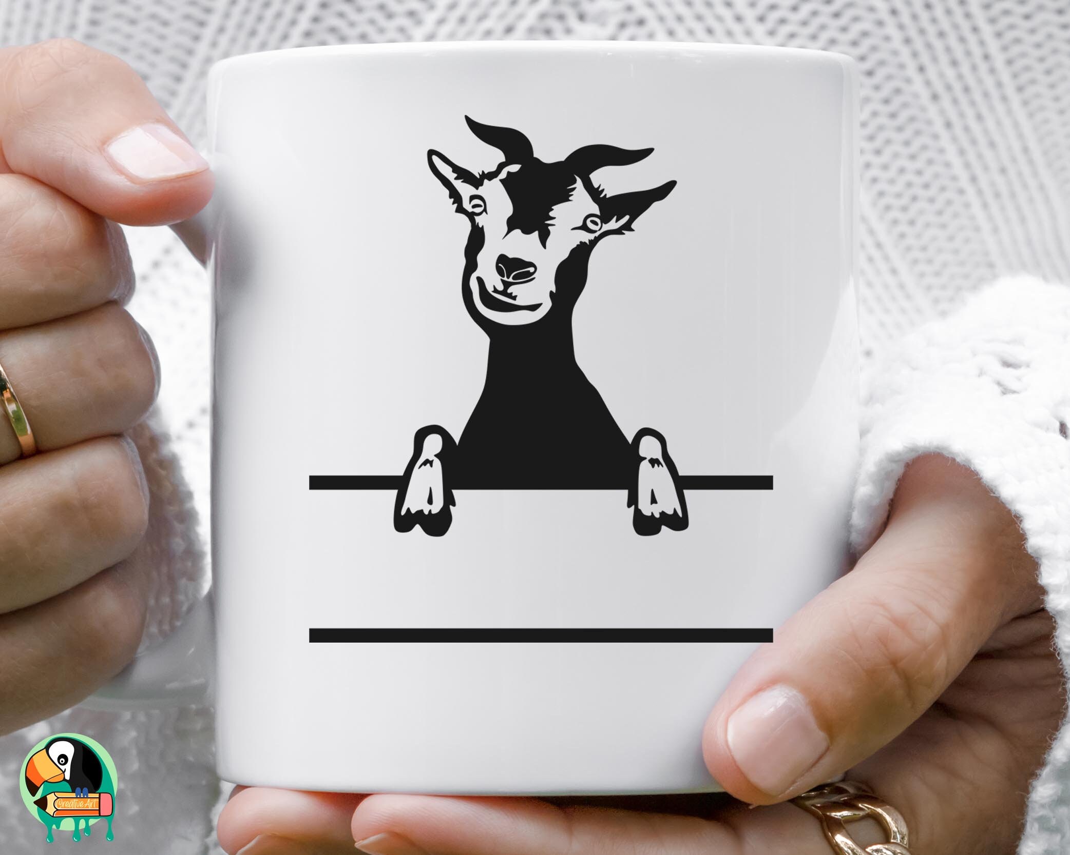 Goat Monogram SVG, Goat Svg, Billy Goat Svg, Ibex Svg, Peeking
