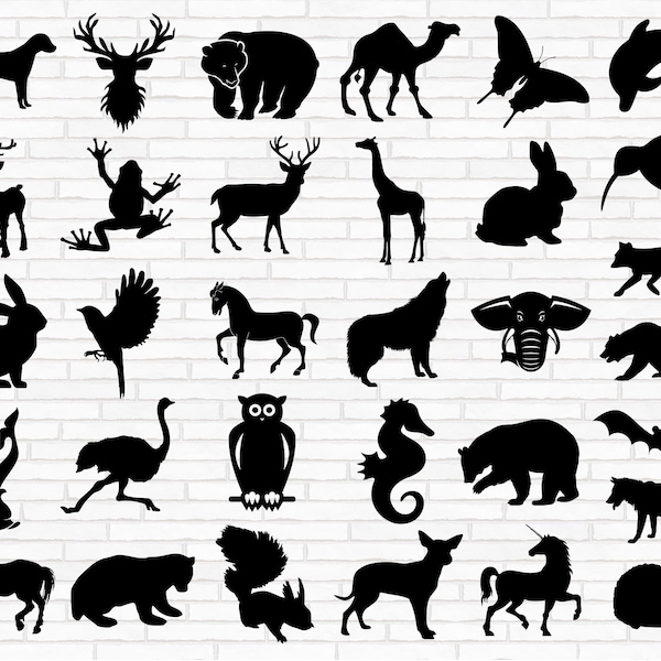 Tiere Bundle Svg, 32 Designs, Silhouette Svg, wilde Tiere Svg, Bauernhof Svg, Zoo Svg, Tiere geschnitten Datei, Vektor, Clipart, Dxf, Eps, Cricut