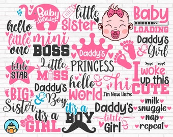 Baby SVG Bundle, Baby Girl Bundle, Baby svg, Baby Quote Bundle, Newborn Bundle SVG, Newborn svg, Welcome baby svg, Cute Baby Sayings Svg