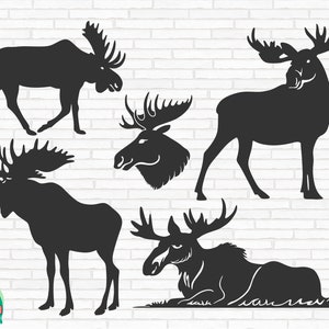 Moose Silhouette Svg, Moose Bundle svg, Moose svg, Moose Cut File, Moose Vector, Clipart, dxf, eps, png, Cricut, Silhouette