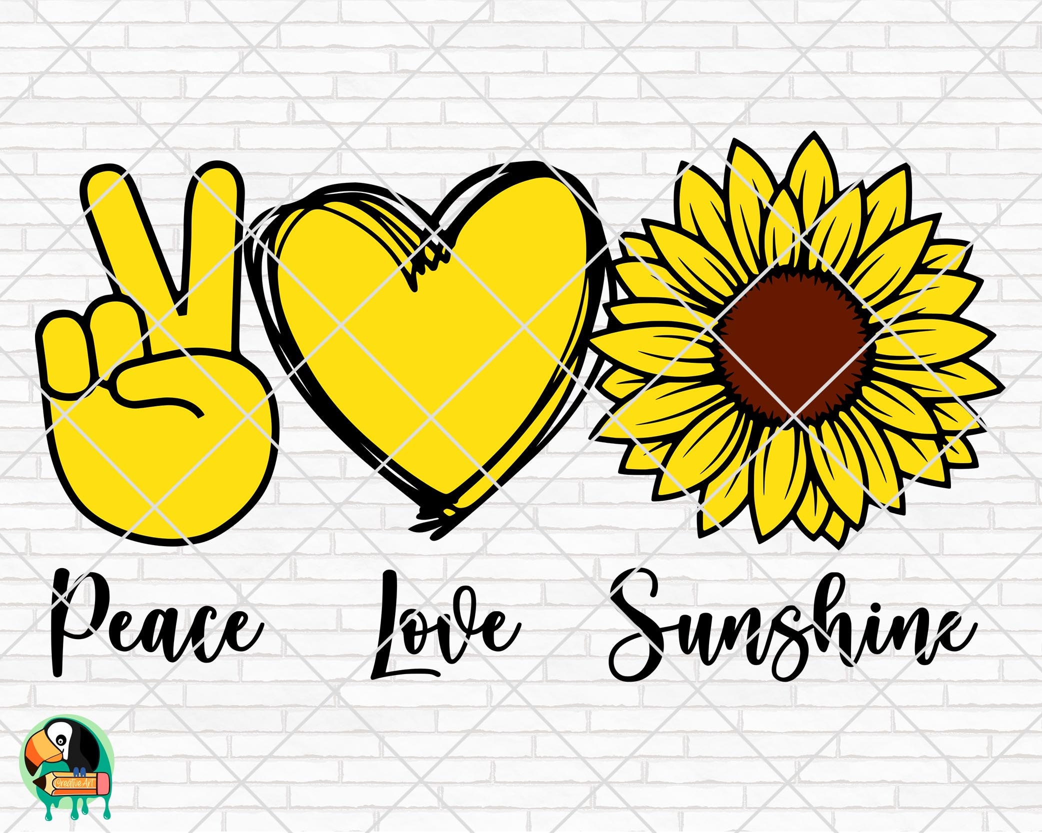 Cut File Sunflower Svg Peace Sign Svg Decal Instant Digital Download! Png Eps Dxf Clipart Peace /& Sunflower Svg