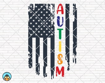 Autism USA Flag svg, Autism Puzzle svg, Autism svg, Autism Awareness svg, Autism Love svg, Autism Mom svg, Cut Files, Cricut, Silhouette PNG