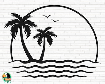 Palm Trees SVG, Tropical Palm svg, Summer svg, Beach svg, Vacation svg, Ocean svg, Cut Files, Cricut, Silhouette, Png, Svg, Eps, Dxf