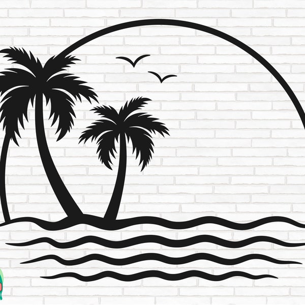 Palm Trees SVG, Tropical Palm svg, Summer svg, Beach svg, Vacation svg, Ocean svg, Cut Files, Cricut, Silhouette, Png, Svg, Eps, Dxf