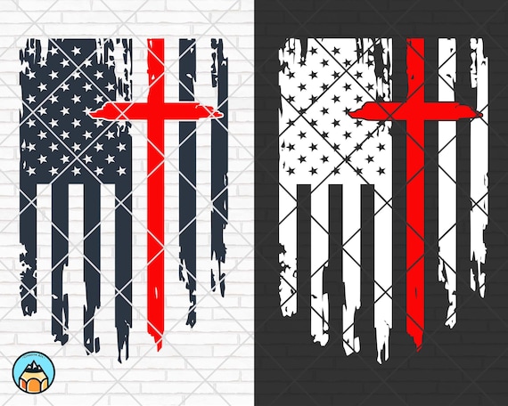 Cross USA Flag SVG | Cross SVG | Faith Clipart | Cross Silhouette | Cross Flag Svg | Silhouette Files | Faith svg files